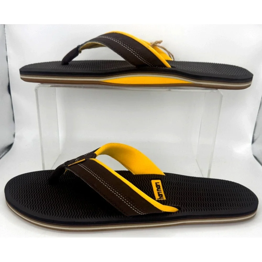 Hari Mari Brazos Mens Flip Flop Sandals Brown Gold Men Size 11 1008-102-11